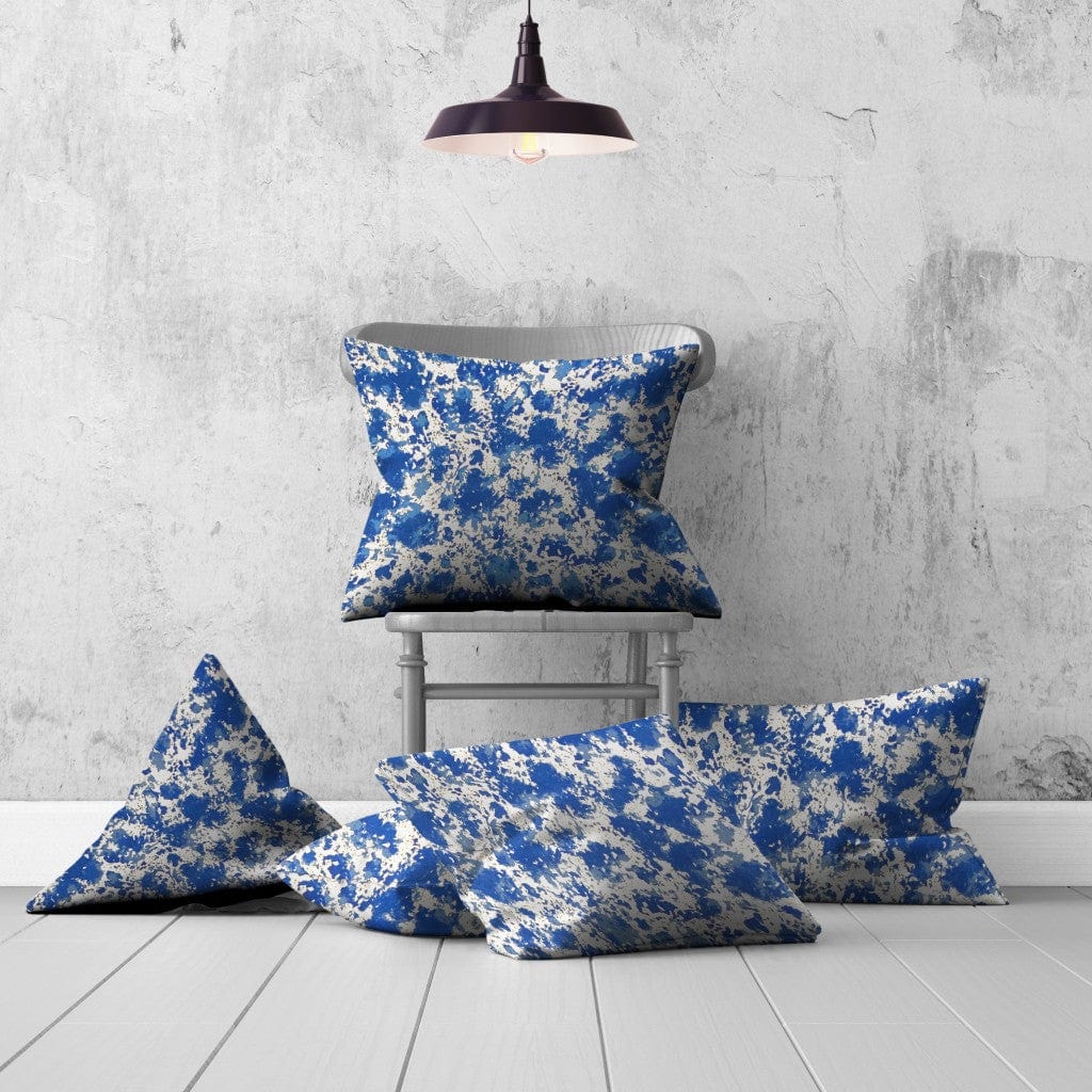 Set Of Three 20" X 20" Blue And White Zippered Coastal Throw Indoor Outdoor Pillow