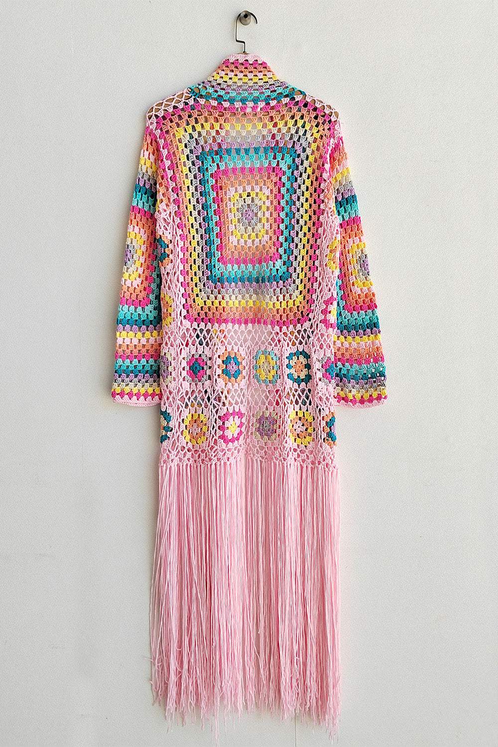 Fringe Tied Long Sleeve Cardigan - Trendsi - Flyclothing LLC