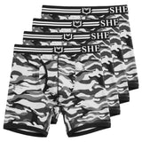 SHEATH 4.0 Polyester Camo Men's Pouch Boxer Brief 5" (4 Pack)