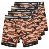 SHEATH 4.0 Polyester Camo Men's Pouch Boxer Brief 5" (4 Pack)