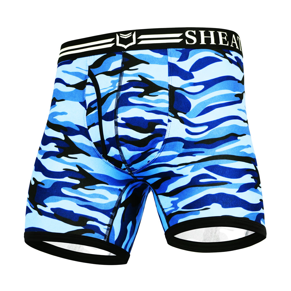 SHEATH 4.0 Polyester Camo Men's Pouch Boxer Brief 5" (4 Pack)