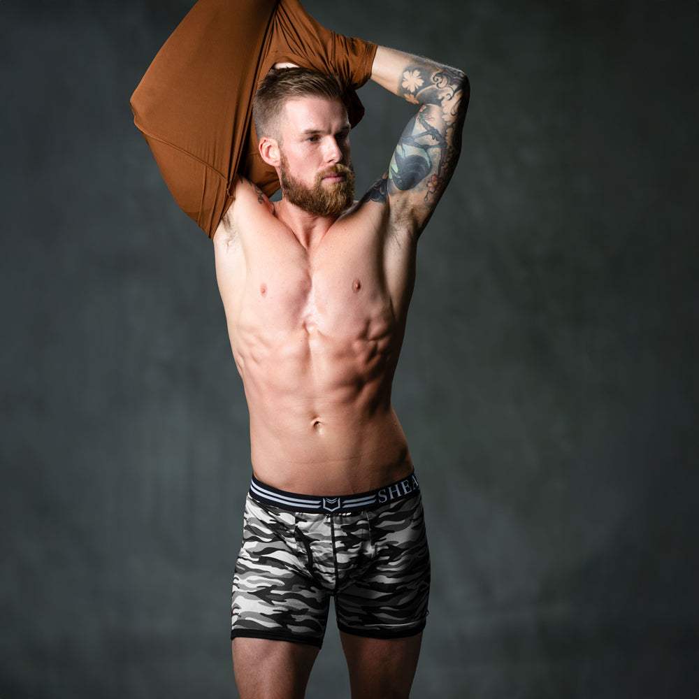 SHEATH 4.0 Polyester Camo Men's Pouch Boxer Brief 5" - SHEATH UNDERWEAR - Flyclothing LLC