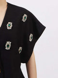 Plus Size Rhinestone Relaxed Fit Vest Coat - Trendsi - Flyclothing LLC