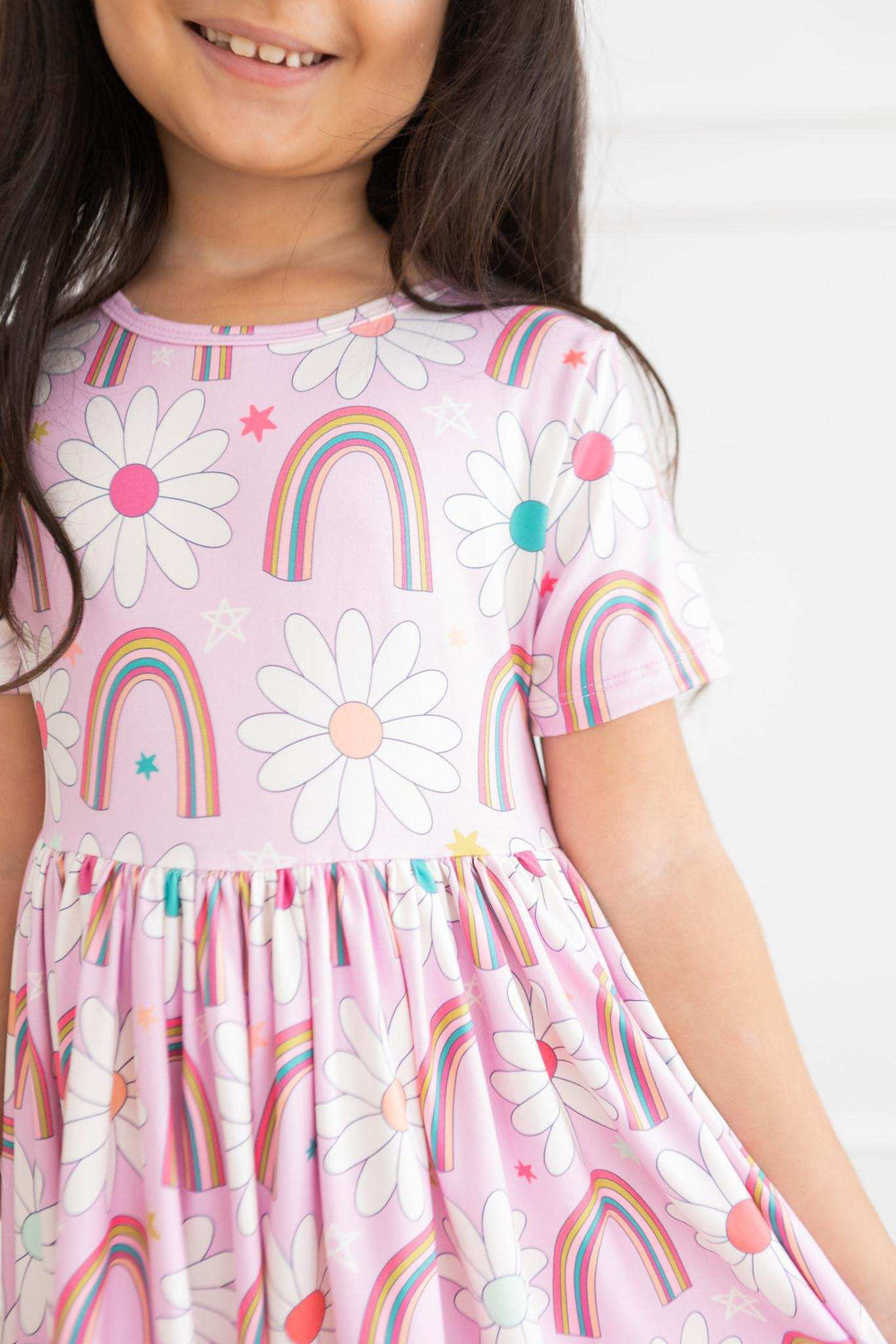Rainbow Daisies S/S Twirl Dress - Mila & Rose ® - Flyclothing LLC