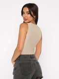 Round Neck Cropped Tank - Trendsi - Flyclothing LLC