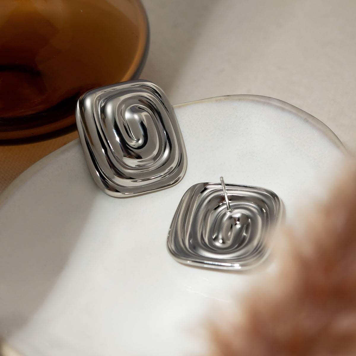Stainless Steel Stud Earrings - Trendsi - Flyclothing LLC