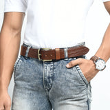Vibrant Brown Pin Buckle Belt - Classy Leather Bags - Flyclothing LLC