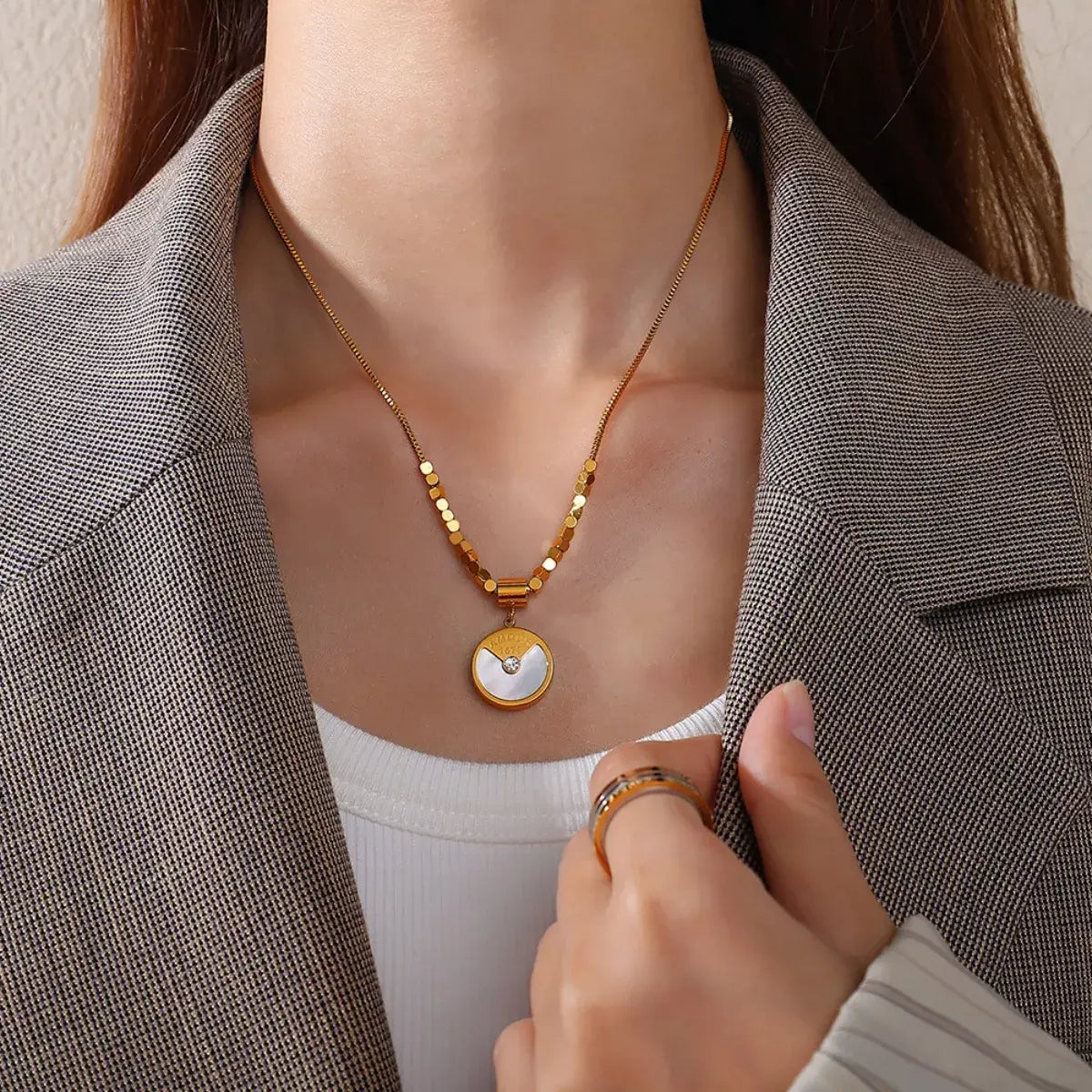 18K Gold-Plated Pendant Necklace - Trendsi - Flyclothing LLC