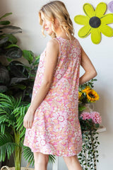 Heimish Full Size Floral V-Neck Tank Dress with Pockets - Trendsi - Flyclothing LLC