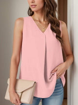 Full Size Ruched V-Neck Tank - Trendsi - Flyclothing LLC