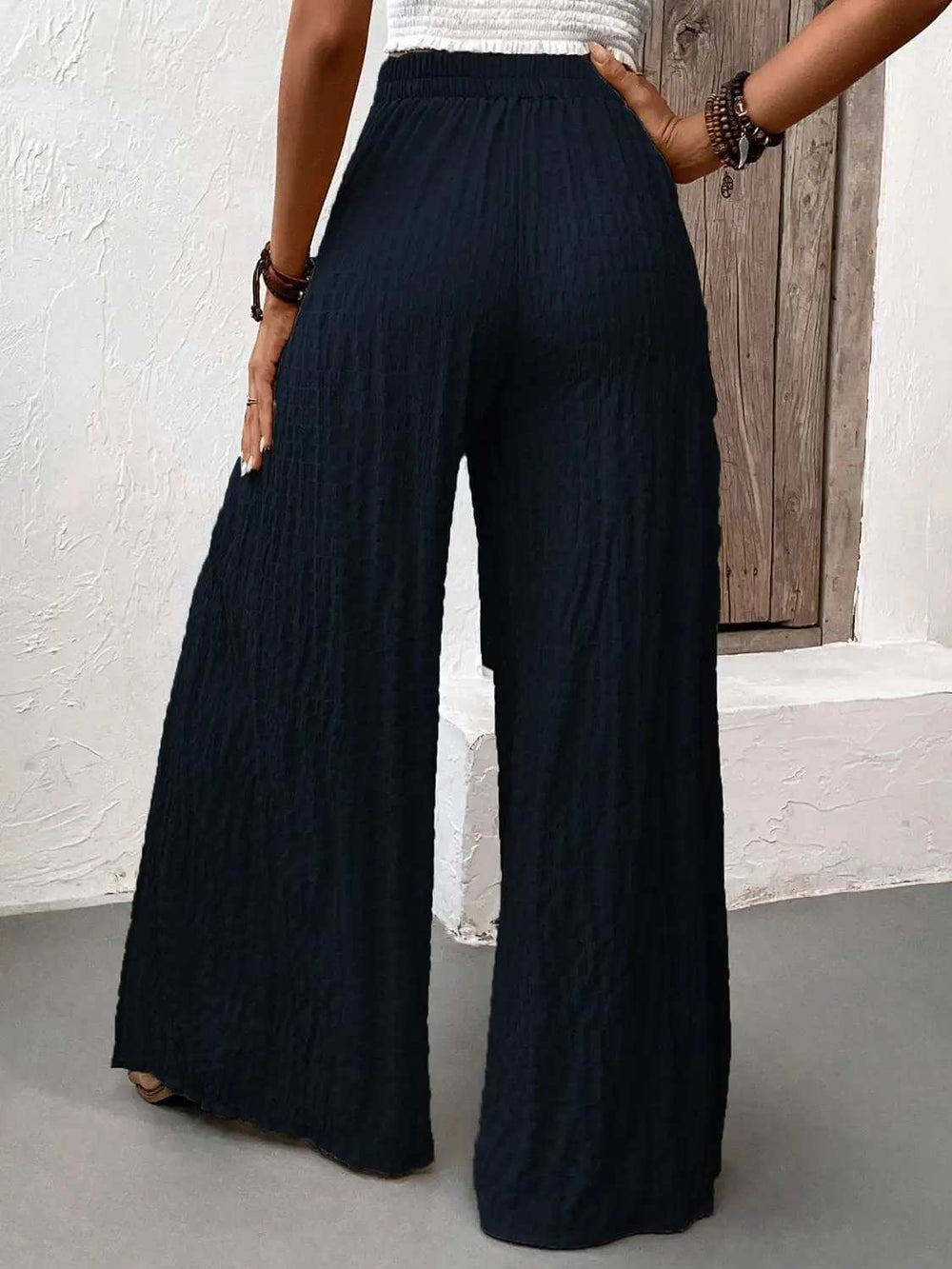 Tied Slit Wide Leg Pants - Trendsi - Flyclothing LLC