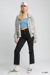 Umgee Two-Way Jacquard Zip-Up Jacket - Trendsi - Flyclothing LLC