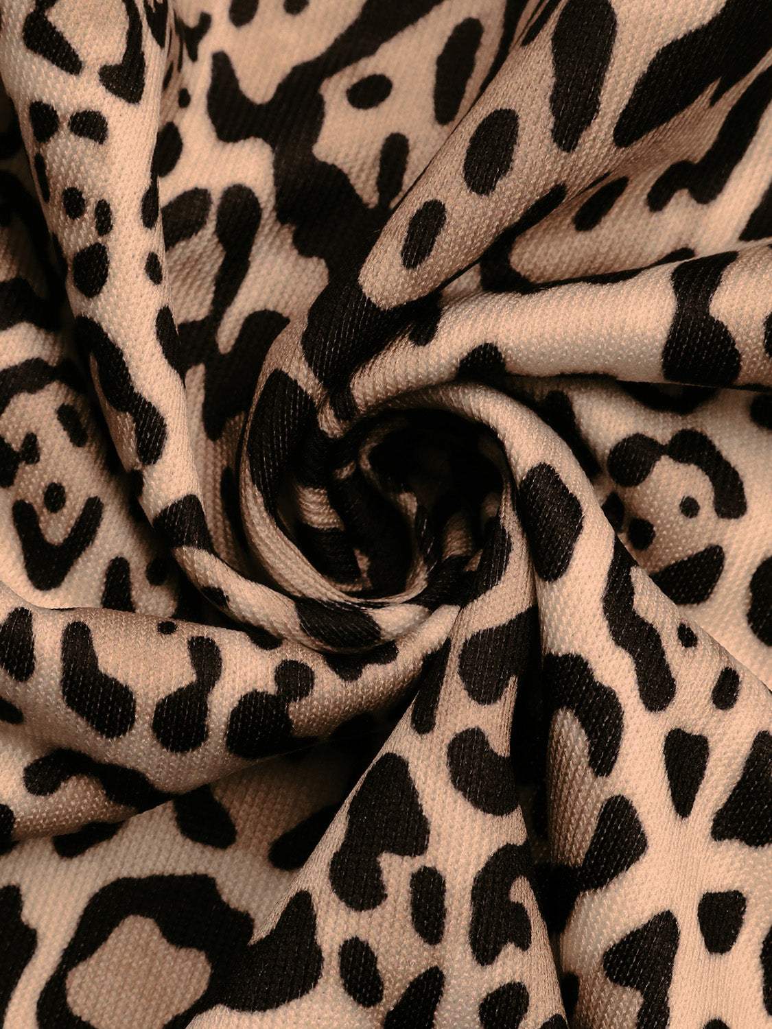 Perfee Leopard Open Front Long Sleeve Jacket - Trendsi - Flyclothing LLC