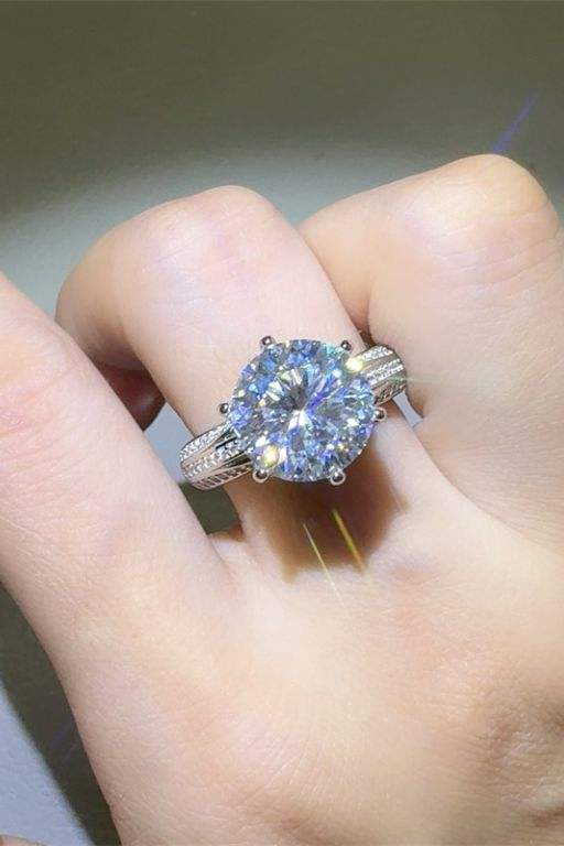 5 Carat Moissanite 925 Sterling Silver Ring - Trendsi - Flyclothing LLC