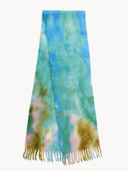 Fringe Tie-Dye Polyester Scarf - Trendsi