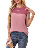 Color Block Round Neck Tank - Trendsi - Flyclothing LLC