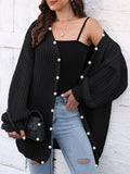 Open Front Long Sleeve Cardigan - Trendsi