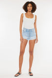 Kancan Distressed Button Fly Denim Shorts - Trendsi