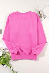 Round Neck Long Sleeve Sweatshirt - Trendsi - Flyclothing LLC