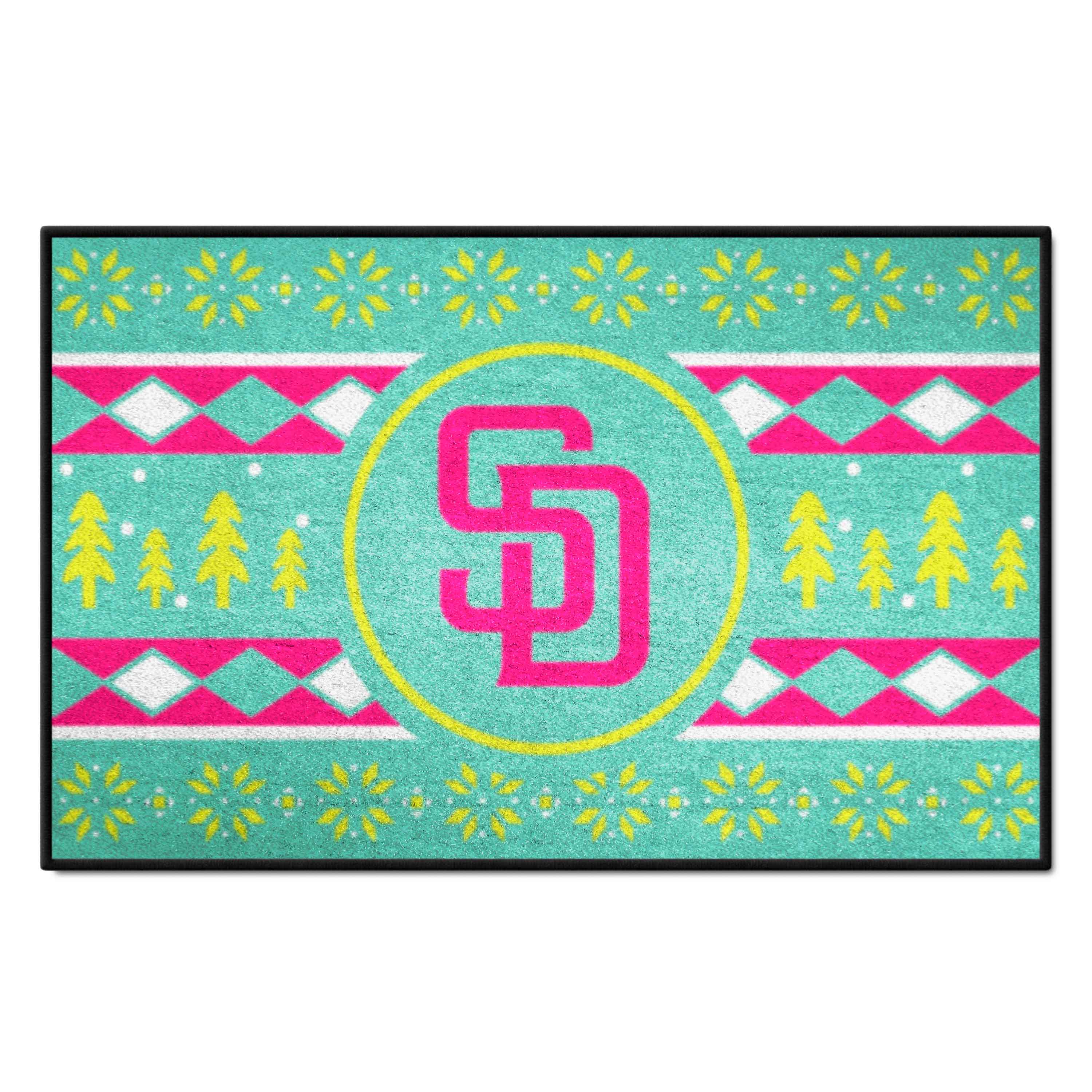 San Diego Padres Holiday Sweater Starter Mat Accent Rug - 19in. x 30in. - San Diego Padres