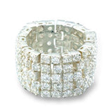 41003 - High-Polished 925 Sterling Silver Ring with AAA Grade CZ  in Clear - Alamode