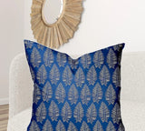 36" X 36" Blue And White Zippered Tropical Throw Indoor Outdoor Pillow - Homeroots