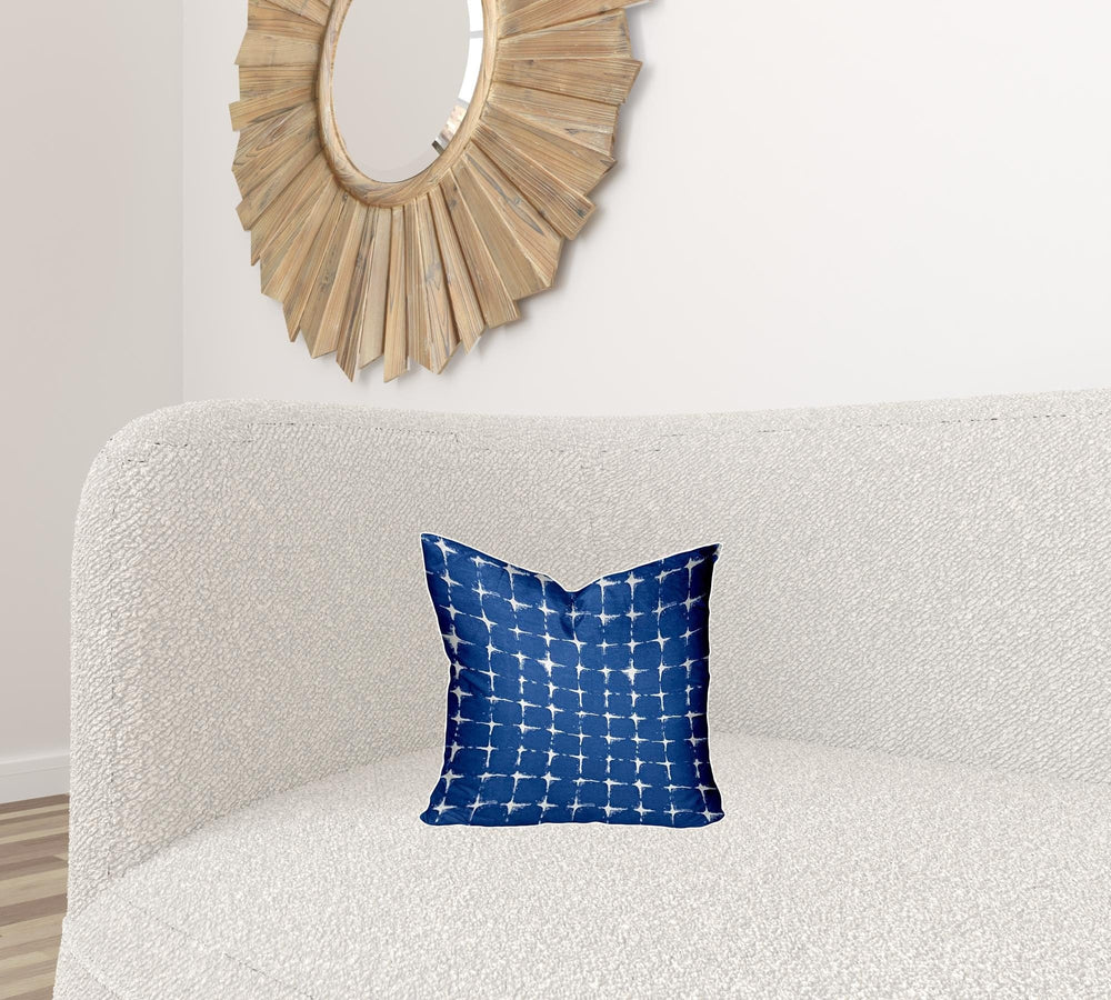 14" X 14" Blue And White Zippered Gingham Throw Indoor Outdoor Pillow - Homeroots - Flyclothing LLC