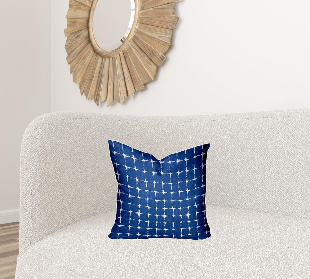 17" X 17" Blue And White Zippered Gingham Throw Indoor Outdoor Pillow - Homeroots - Flyclothing LLC