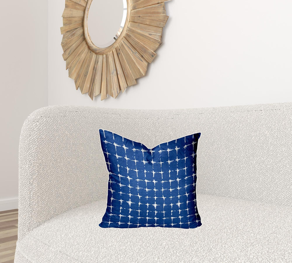 18" X 18" Blue And White Blown Seam Gingham Throw Indoor Outdoor Pillow - Homeroots - Flyclothing LLC
