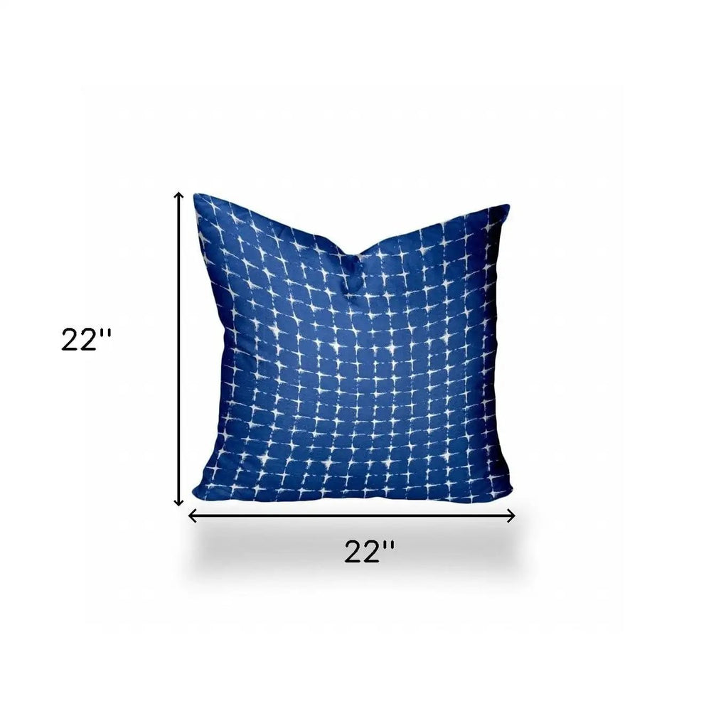22" X 22" Blue And White Enveloped Gingham Throw Indoor Outdoor Pillow - Homeroots - Flyclothing LLC