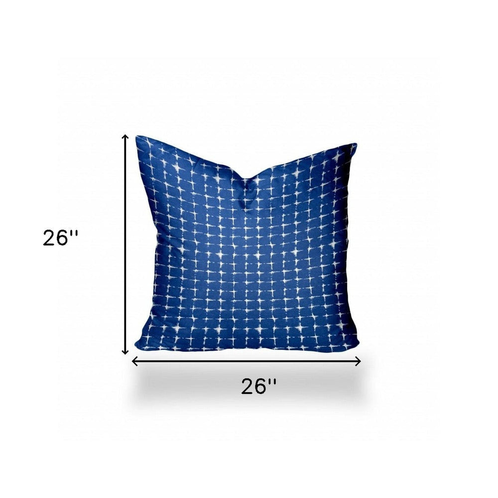 26" X 26" Blue And White Blown Seam Gingham Throw Indoor Outdoor Pillow - Homeroots - Flyclothing LLC