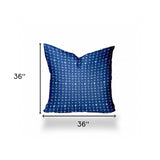 36" X 36" Blue And White Enveloped Gingham Throw Indoor Outdoor Pillow - Homeroots