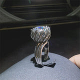 3 Carat 925 Sterling Silver Moissanite Ring - Trendsi