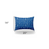 14" X 20" Blue And White Enveloped Ikat Lumbar Indoor Outdoor Pillow - Homeroots