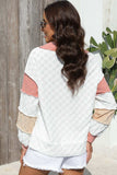 Exposed Seam Side Slit Color Block Long Sleeve Sweatshirt - Trendsi - Flyclothing LLC