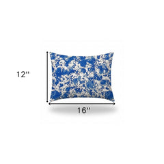 12" X 16" Blue And White Enveloped Coastal Lumbar Indoor Outdoor Pillow - Homeroots