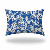 12" X 18" Blue And White Enveloped Coastal Lumbar Indoor Outdoor Pillow - Homeroots