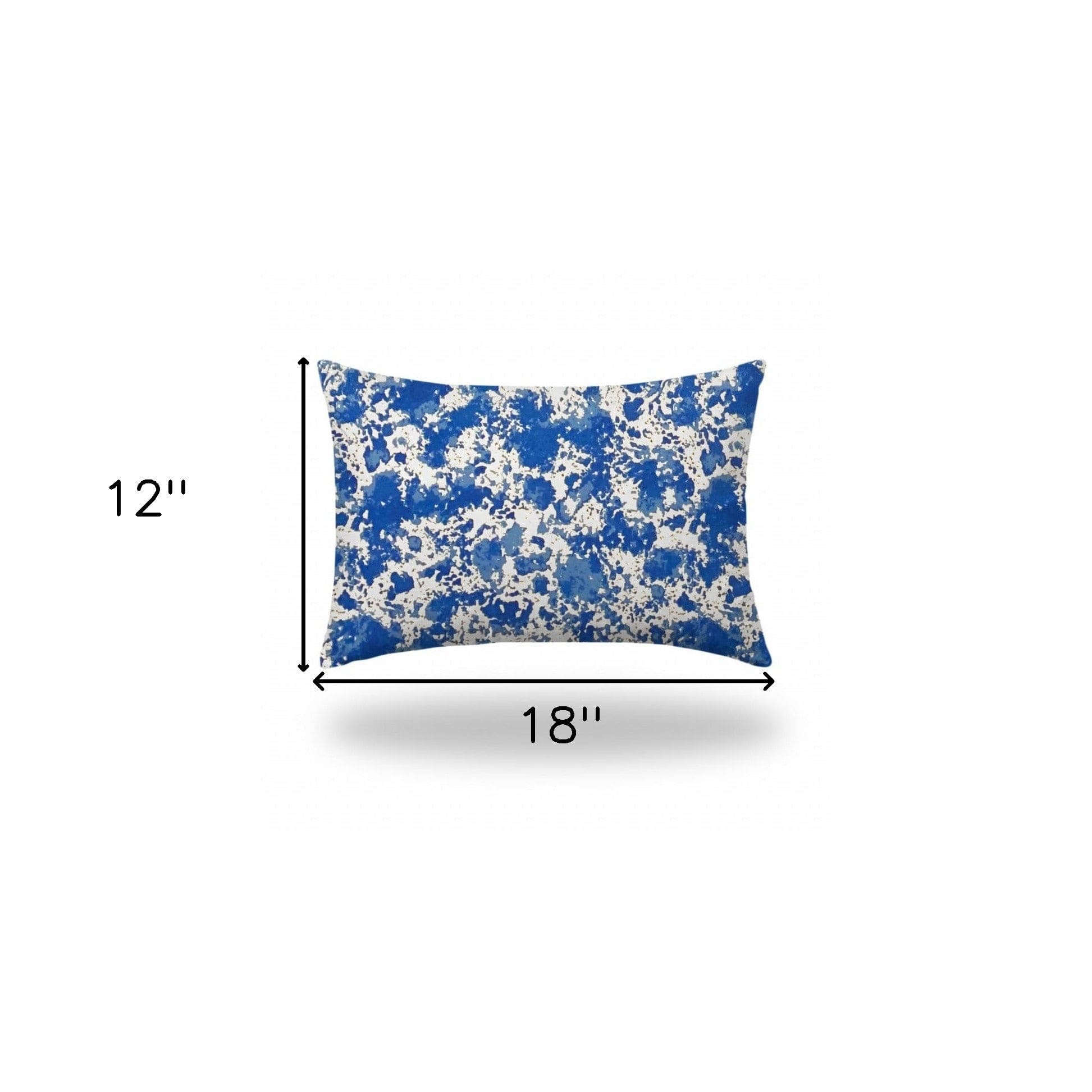 12" X 18" Blue And White Blown Seam Coastal Lumbar Indoor Outdoor Pillow - Homeroots
