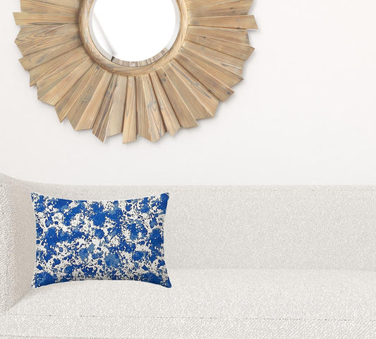 12" X 18" Blue And White Zippered Coastal Lumbar Indoor Outdoor Pillow - Homeroots