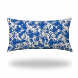 14" X 24" Blue And White Zippered Coastal Lumbar Indoor Outdoor Pillow - Homeroots