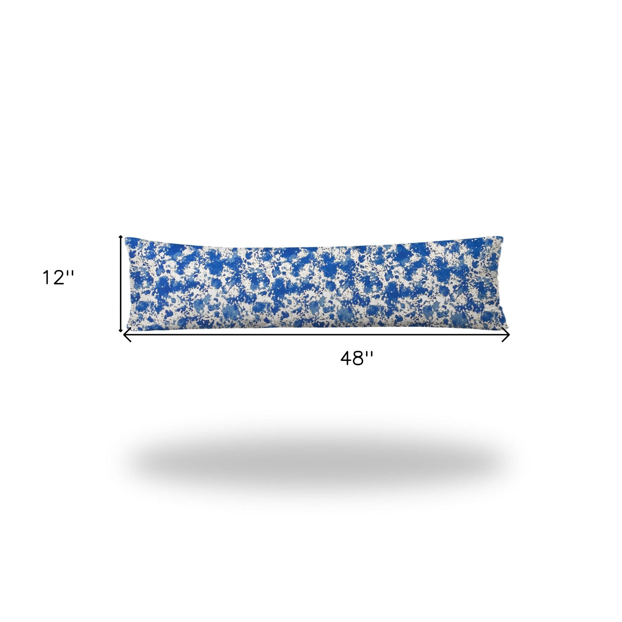 12" X 48" Blue And White Blown Seam Coastal Lumbar Indoor Outdoor Pillow - Homeroots