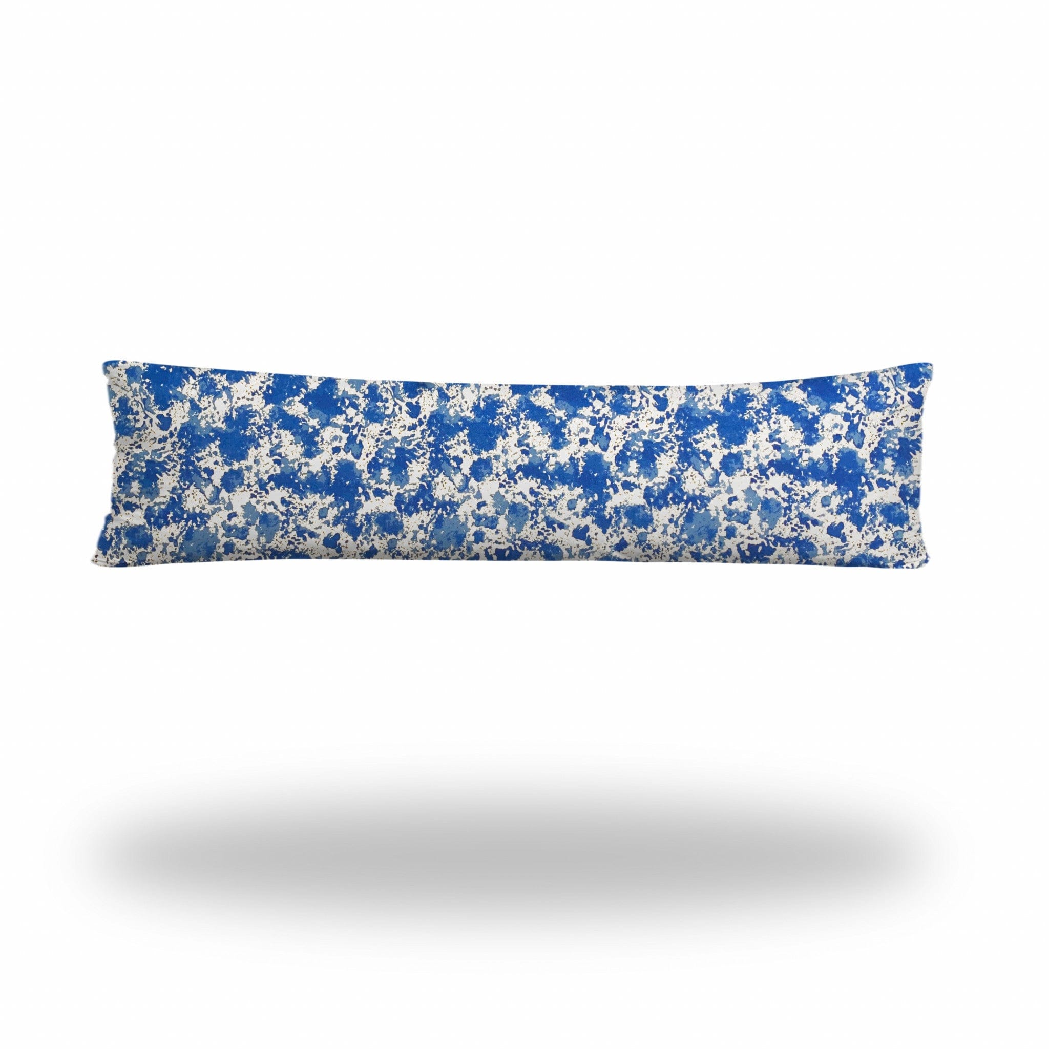 12" X 48" Blue And White Blown Seam Coastal Lumbar Indoor Outdoor Pillow - Homeroots