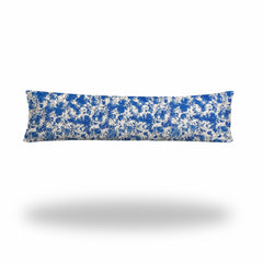 12" X 48" Blue And White Blown Seam Coastal Lumbar Indoor Outdoor Pillow - Homeroots