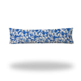 12" X 48" Blue And White Zippered Indoor Outdoor Lumbar Pillow - Homeroots