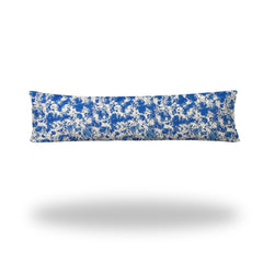 12" X 48" Blue And White Zippered Indoor Outdoor Lumbar Pillow - Homeroots