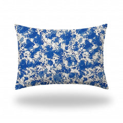 14" X 20" Blue And White Enveloped Coastal Lumbar Indoor Outdoor Pillow - Homeroots