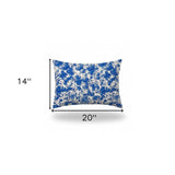 14" X 20" Blue And White Blown Seam Coastal Lumbar Indoor Outdoor Pillow - Homeroots