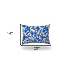 14" X 20" Blue And White Zippered Coastal Lumbar Indoor Outdoor Pillow - Homeroots