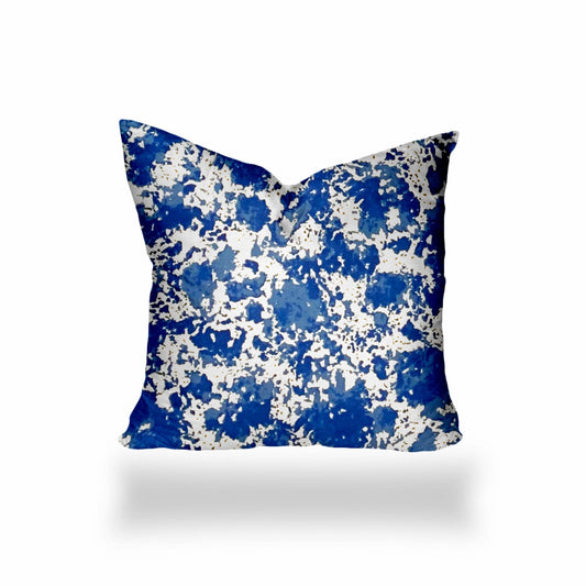 12" X 12" Blue And White Enveloped Coastal Throw Indoor Outdoor Pillow - Homeroots
