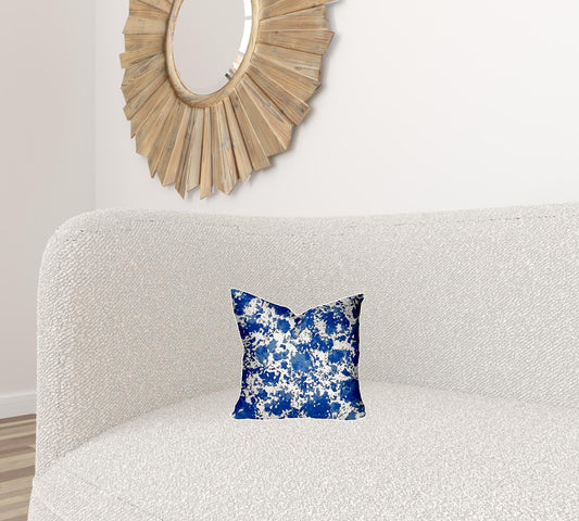 12" X 12" Blue And White Enveloped Coastal Throw Indoor Outdoor Pillow - Homeroots